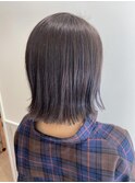 切りっぱなしボブ/ラベンダーアッシュ