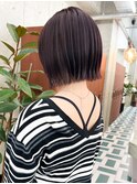 ラベンダー×切りっぱなしボブ