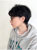 黒髪ショート/ピュアなショート/ショートパーマ