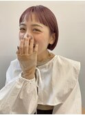 切りっぱなしボブ/エアリーロング/美髪/ピンクブラウン/ボブ