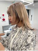 ミルクティーベージュダブルカラーインナーカラーケアブリーチ
