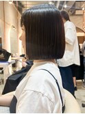 【北澤華】オリーブベージュウェットヘアボブ/縮毛矯正