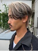 メンズブリーチカラーミルクティーベージュカラーダブルカラー