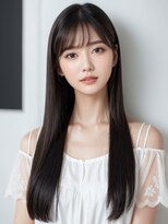 リークフー(Ree cu fuu)&nbsp;シースルーバングこなれミディダークアッシュ