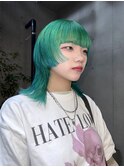 グリーンカラー・ハイトーンカラー・ウルフヘア