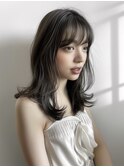 黒髪/オリーブグレー/小顔/ココアベージュ/髪質改善/縮毛矯正