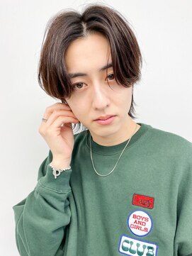 ヘアー アイス 御器所本店(HAIR ICI) 韓国人風色気センターパート×ニュアンスパーマ フェザーパーマ