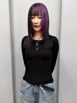 ヴァーディ オモテサンドウ(Vardy omotesando)&nbsp;design/紫 落とせる黒 ブロックカラー 表参道ブリーチ