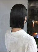 シャギーボブぱつっとボブタッセルボブ大人女性暗髪艶髪透明感