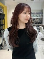 バサ 江古田店(BASSA)&nbsp;ピンクブラウン/ロングウェーブ巻き【会話控えめ美容師Runa】