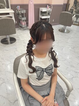 アリエス 渋谷駅西口店(Aries) 髪の毛リボン編み下ろしツイン