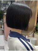 ラテグレージュ顔周りレイヤーボブ韓国巻き結べるレイヤーカット