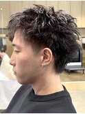 名古屋栄スパイキーショートツイストスパイラルパーマ短髪眉毛