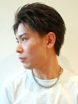 メンズサロンオー 宮崎(Men's salon O.)&nbsp;ビジネスヘア 毛流れショート 立ち上がりバング 黒髪 20代 30代