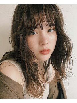 エストヘアシータ 川越店(est hair cita) 韓国人風くびれミディ　かきあげロンググレーベージュ