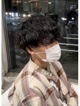 ブランコジーサウス(BLANCO G South) 波巻きスパイラルパーマ×刈り上げマッシュ