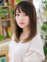 カバーヘア ブリス 志木南口駅前店(COVER HAIR bliss)&nbsp;オンブレ斜めバングフレンチガーリーセミディa志木20代30代40代
