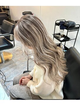 ブレンド 渋谷(BLend) 前髪アンブレラカラーこなれミディイメチェンウェーブパーマ