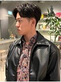 コンマヘア　毛流れセンターパート　爽やか　ビジネス　眉カット