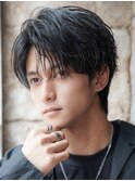 モテる黒髪ネープレスショート束感モテ髪ワックスなしマッシュ