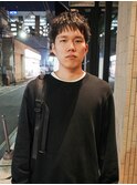 メンズスパイキーショートビジネスヘアツイストスパイラルパーマ