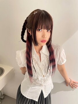 レイヤーウルフカット/デザインカラー