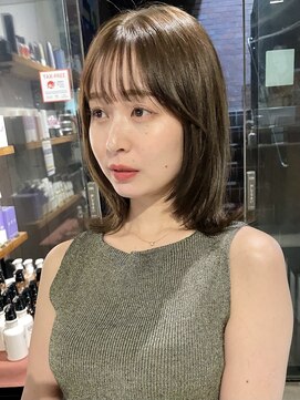 ノラ ヘアーサロン(NORA HAIR SALON) ナチュラル小顔前髪あり後れ毛サイドバング結べるボブくびれヘア