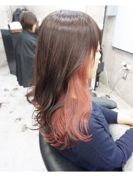 ヘアテリア リュウ 大塚(hair teria ryu) インナーカラー/ピンクベージュ/ロングレイヤー