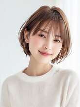 シェルター バイ トウキョウ(Shelter by TOKYO)&nbsp;大人可愛いバングショート×ニュアンスパーマベージュ