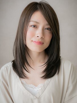 カバーヘア ブリス 戸田公園西口店(COVER HAIR bliss) 大人美人ダークグレージュセミロングレイヤーX戸田公園30代40代