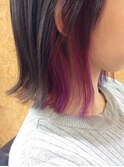 【HAZUKI STYLE】外ハネ耳かけボブ×インナーピンクバイオレット