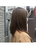 オイルカラー◆鎖骨ミディアムキャラメルベージュ白髪染め
