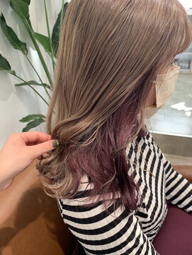 ルーツ(ROOTS) ブリーチインナー/バイオレット×ミルクティーグレージュ