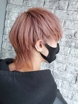 アクシー ヘアーアンドメイク(AXY HAIR&MAKE)&nbsp;メンズマッシュウルフ/ミディアムウルフ/パールピンクカラー