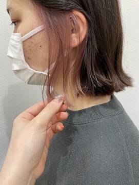 エンタリティリット(entality lit) 【#rinaボブ】外ハネミディ×イヤリングカラーペールstyle