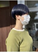 刈りあげショートダークネイビー
