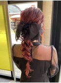 編みおろし ヘアセット パーティーセット