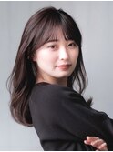 ベース　四角　ミディアム　レイヤー　シースルーバング