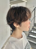 ヘアー アイス 御器所本店(HAIR ICI)&nbsp;20代30代40代くせ毛風パーマ丸みショート小顔カット抜け感