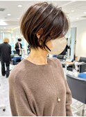 30代40代50代絶壁解消ひし形白髪ぼかし大人ショートボブ【西】