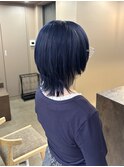ウルフ/ミディアムウルフ/ディープブルー/ブリーチ/横浜/横浜駅