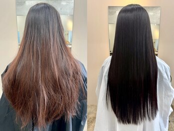 サロンドベリタ(salon de VERITA)の写真/大人女性の髪質に合わせた最高品質の薬剤を使用◎ダメージを補修し、毛先まで艶やかな美髪へ導きます。