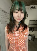 【yui】伸ばしかけパーマを生かしたデザインカラー