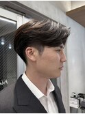 センターパート　曲がる縮毛矯正　