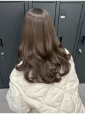 14581オリーブグレージュ韓国風巻きレイヤーカットワンホンヘア