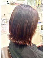 ハナビ(hanabi)&nbsp;髪質改善　外はねボブ　ピンクブラウン　縮毛矯正