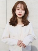 2030代40代50代アプリコットオレンジハイライトカラーくびれヘア