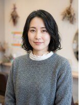 エメールヘア(aimere hair) ヘアドネーション後の大人ふんわりパーマボブ