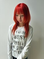 ロックス バイ マグ 松本(rocks BY MAG)&nbsp;. レッドオレンジくびれレイヤーハッシュカット