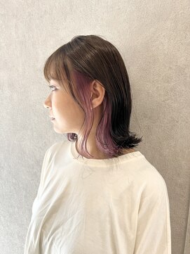 ミモザ(Mimosa) 《Mimosa》切りっぱなし　くびれヘア　インナーカラー